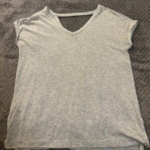 Loft Gray V-Neck Women's Top